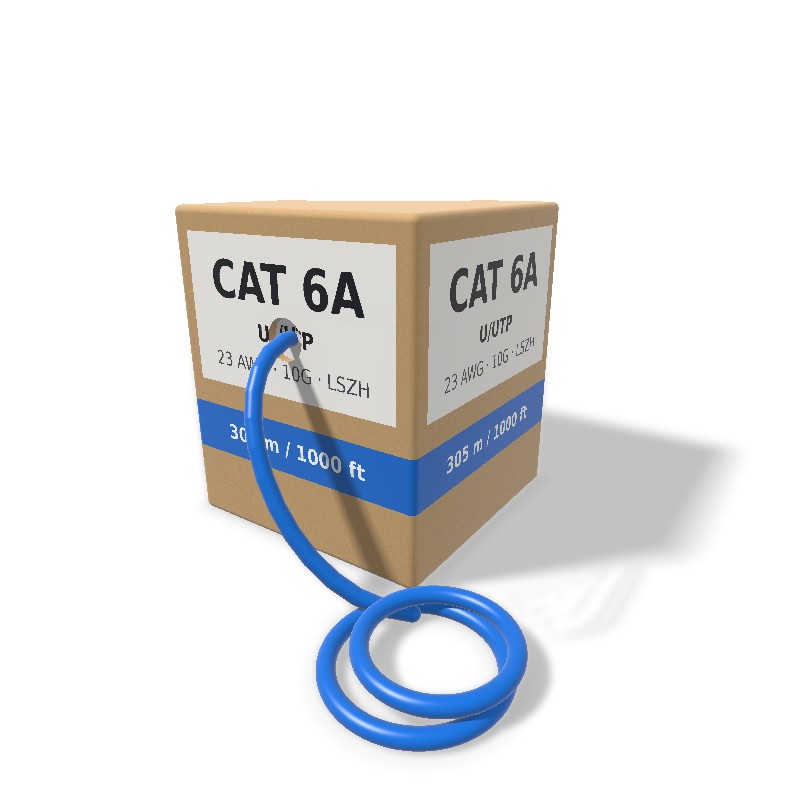 CommScope Cat6A U/UTP Cable, 23 AWG, LSZH, 305 m Box – Blue